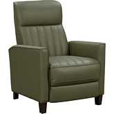 Amara Push Thru The Arms Recliner in Giorgio Chive Green Top Grain Leather